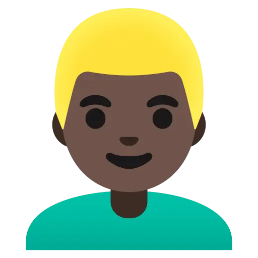 Man: Dark Skin Tone, Blond Hair