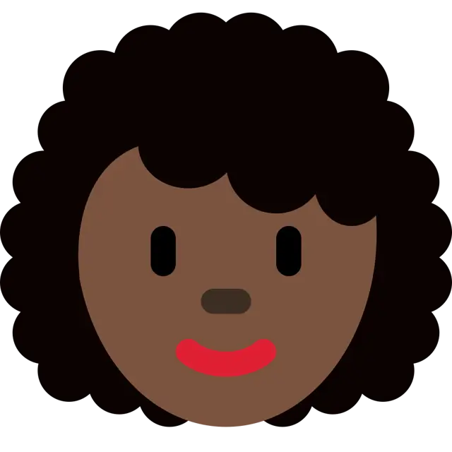 Woman: Dark Skin Tone, Curly Hair