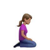 Woman Kneeling Facing Right: Medium Skin Tone