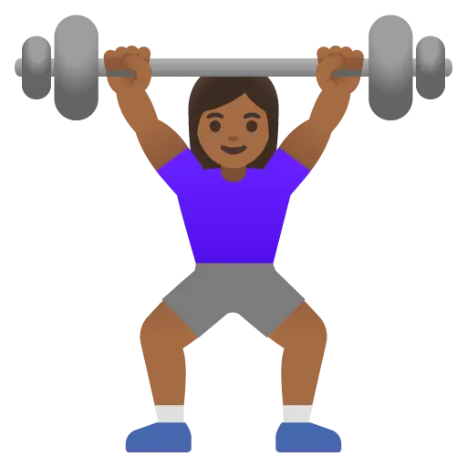 Woman Lifting Weights: Medium-Dark Skin Tone