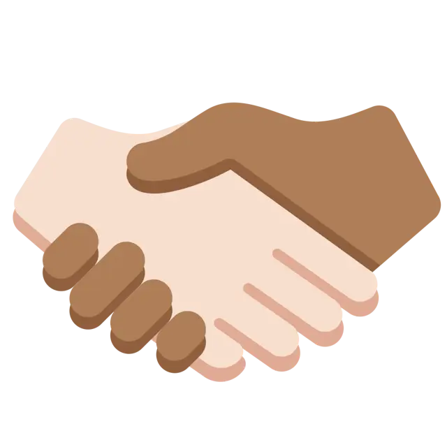 Handshake: Light Skin Tone, Medium-Dark Skin Tone