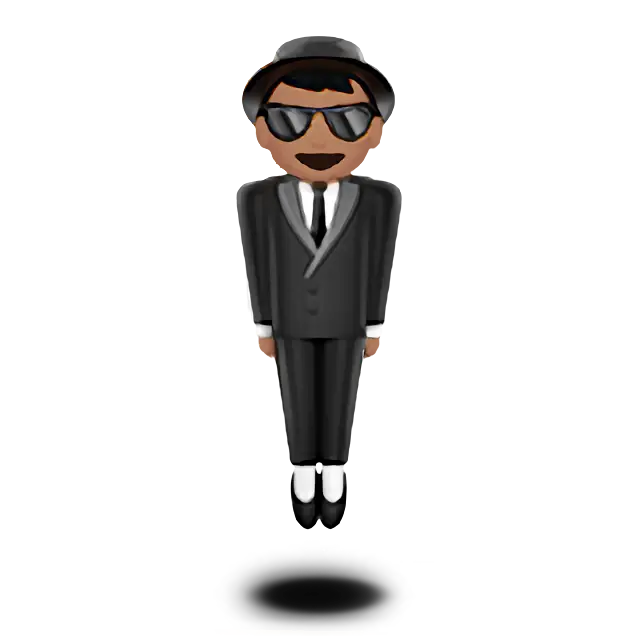 Person in Suit Levitating: Medium Skin Tone