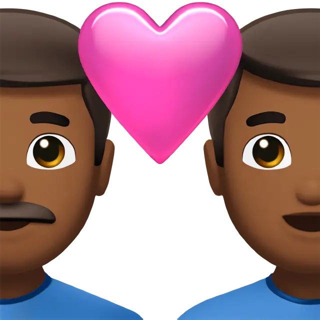 Couple with Heart: Man, Man, Medium-Dark Skin Tone