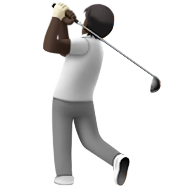 Person Golfing: Dark Skin Tone