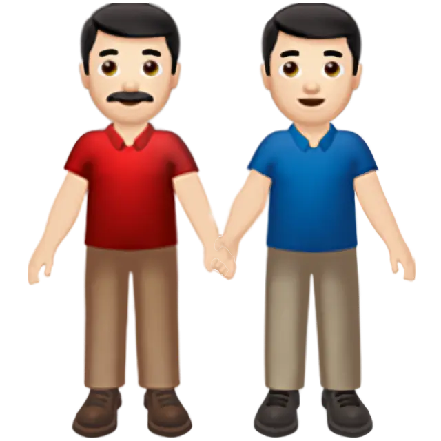 Men Holding Hands: Light Skin Tone