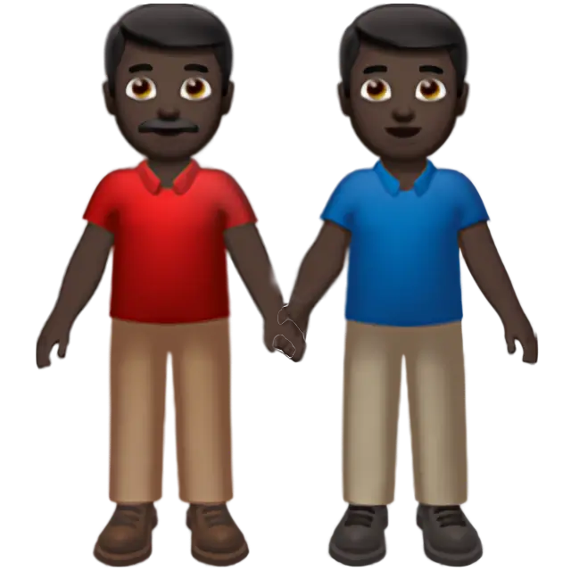 Men Holding Hands: Dark Skin Tone