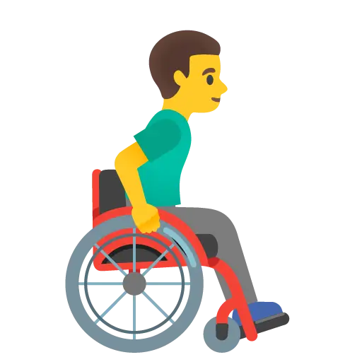 Man in Manual Wheelchair Facing Right