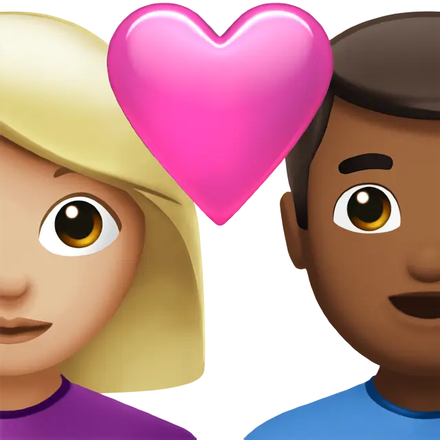 Couple with Heart: Woman, Man, Medium-Light Skin Tone, Medium-Dark Skin Tone