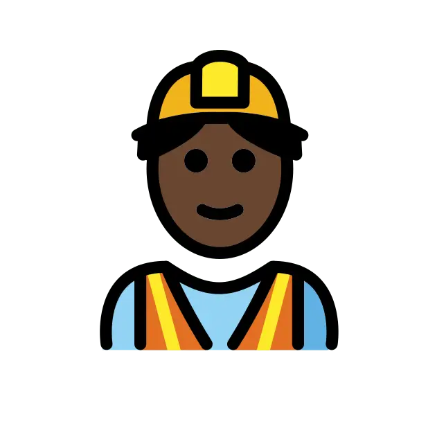 Man Construction Worker: Dark Skin Tone