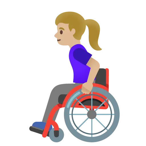 Woman in Manual Wheelchair: Medium-Light Skin Tone