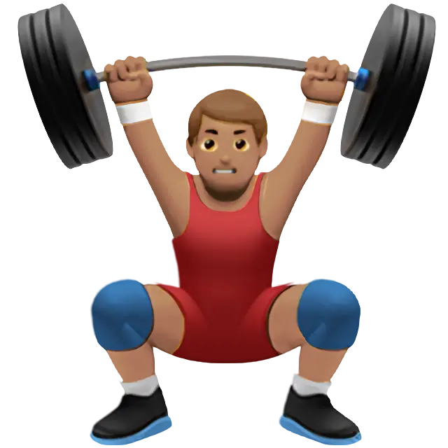 Man Lifting Weights: Medium Skin Tone