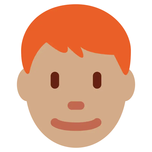 Man: Medium Skin Tone, Red Hair