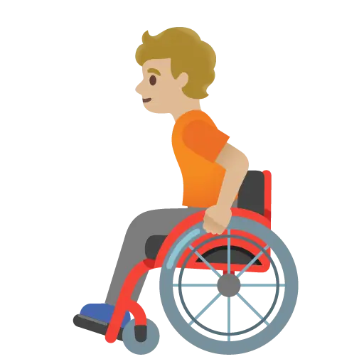 Person in Manual Wheelchair: Medium-Light Skin Tone