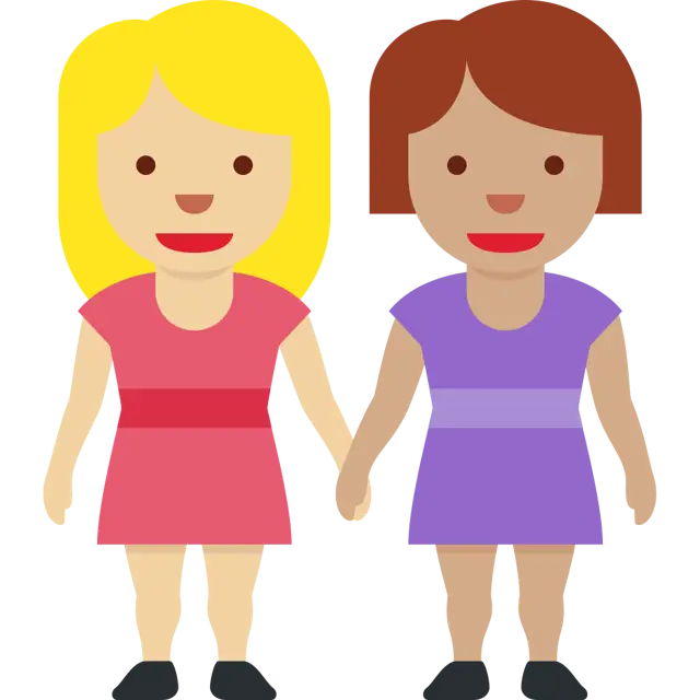 Women Holding Hands: Medium-Light Skin Tone, Medium Skin Tone