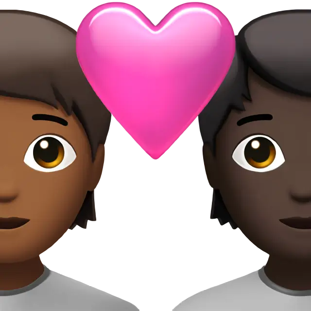 Couple with Heart: Person, Person, Medium-Dark Skin Tone, Dark Skin Tone