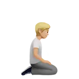 Person Kneeling Facing Right: Medium-Light Skin Tone