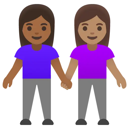 Woman and Man Holding Hands: Medium Skin Tone, Medium-Dark Skin Tone