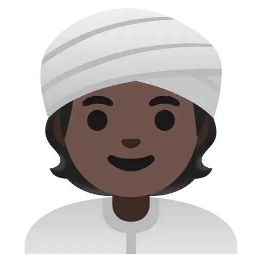 Person Wearing Turban: Dark Skin Tone