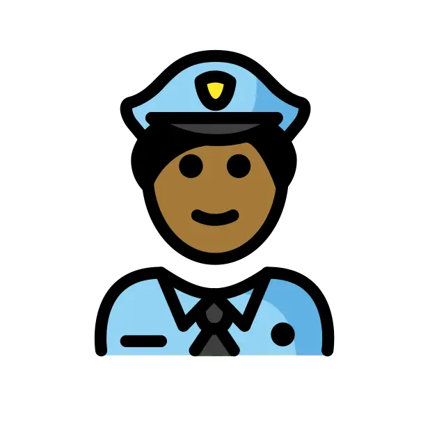 Man Police Officer: Medium-Dark Skin Tone