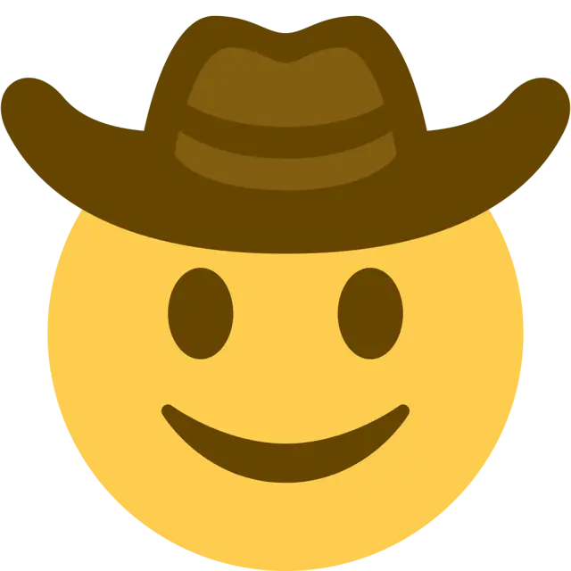 Rosto com chapéu de cowboy