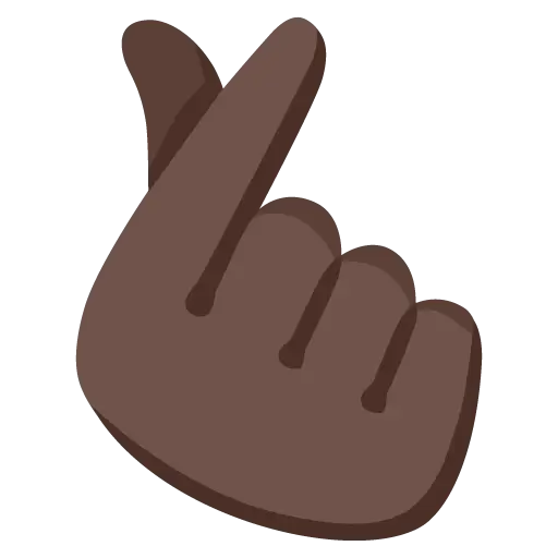 Hand with Index Finger and Thumb Crossed: Dark Skin Tone