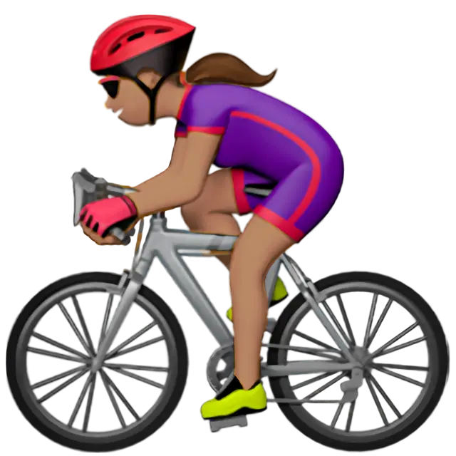 Woman Biking: Medium Skin Tone