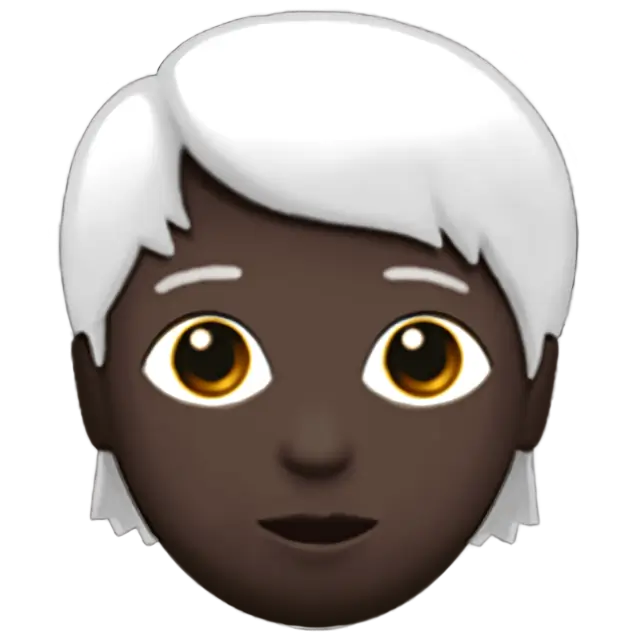 Person: Dark Skin Tone, White Hair