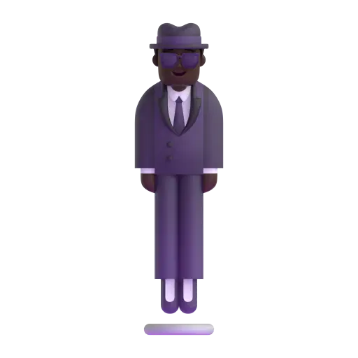 Person in Suit Levitating: Dark Skin Tone