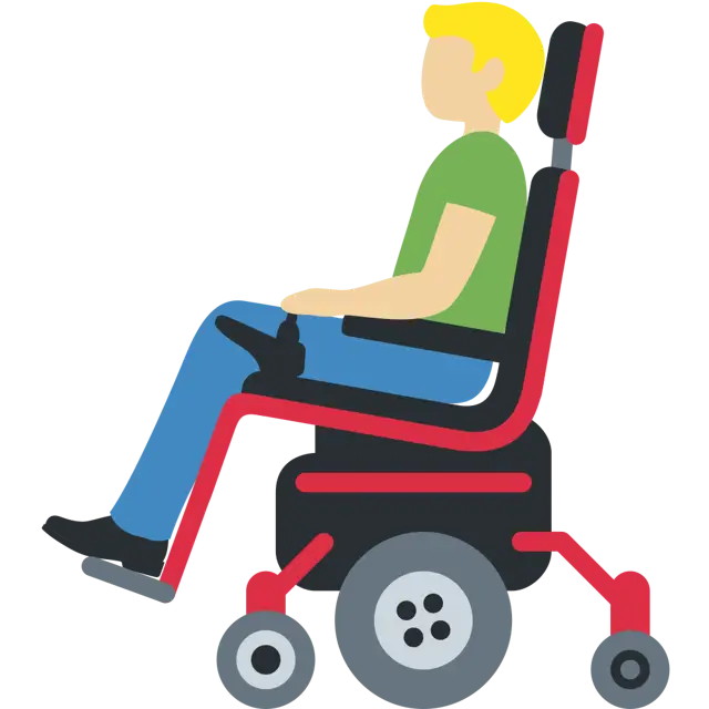 Man In Motorized Wheelchair: Medium-Light Skin Tone