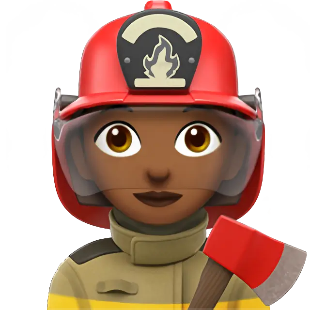 Woman Firefighter: Medium-Dark Skin Tone