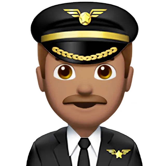 Man Pilot: Medium Skin Tone