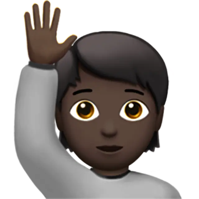 Person Raising Hand: Dark Skin Tone