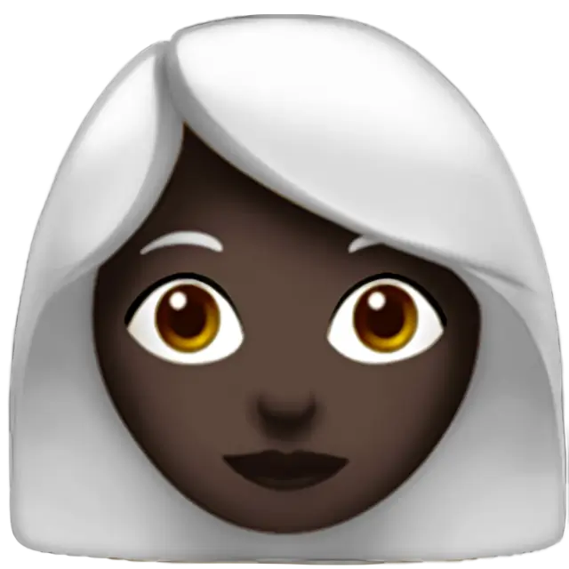 Woman: Dark Skin Tone, White Hair