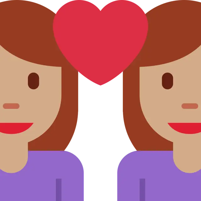 Couple With Heart: Woman, Woman, Medium Skin Tone