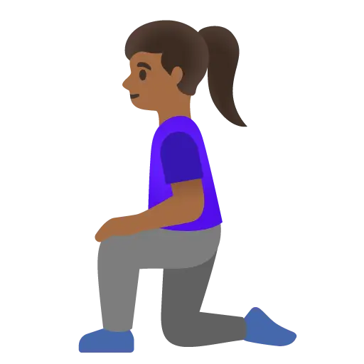 Woman Kneeling: Medium-Dark Skin Tone