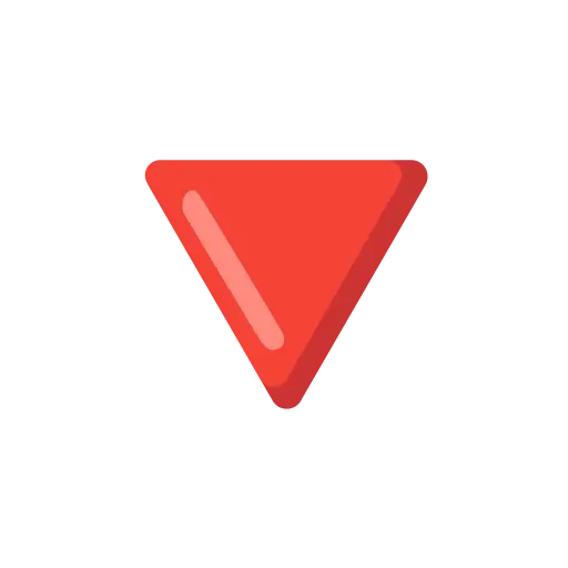 Czerwony trójkąt skierowany w dół