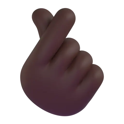 Hand with Index Finger and Thumb Crossed: Dark Skin Tone