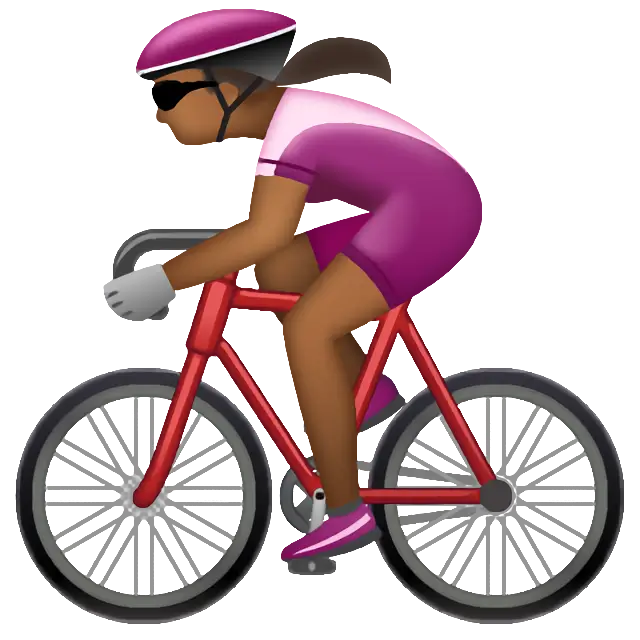 Woman Biking: Medium-Dark Skin Tone