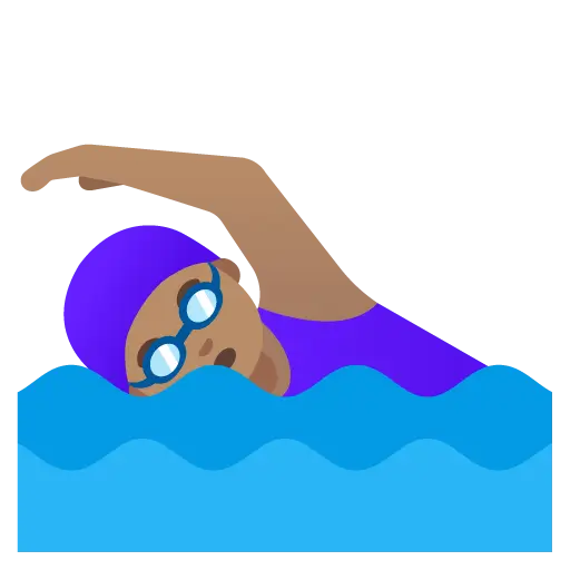 Woman Swimming: Medium Skin Tone