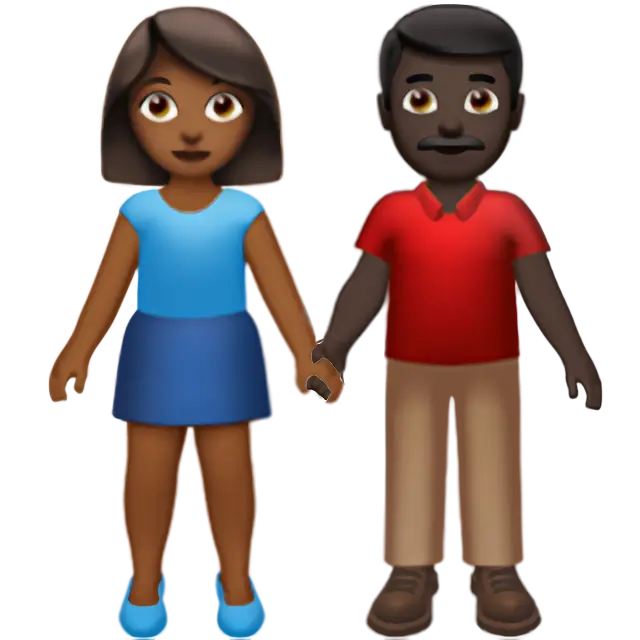 Woman and Man Holding Hands: Medium-Dark Skin Tone, Dark Skin Tone