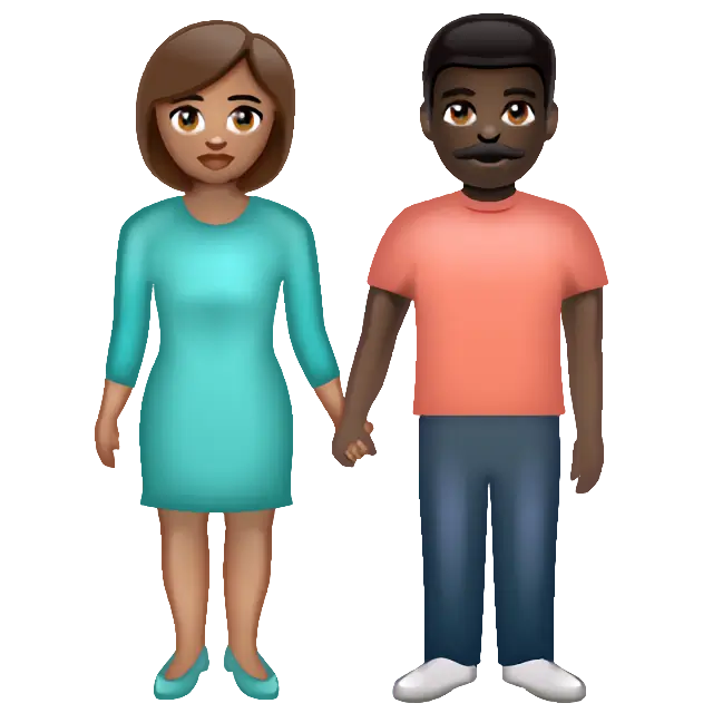 Woman And Man Holding Hands: Medium Skin Tone, Dark Skin Tone