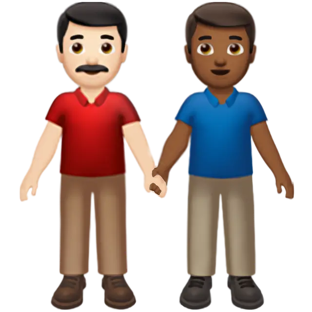 Men Holding Hands: Light Skin Tone, Medium-Dark Skin Tone