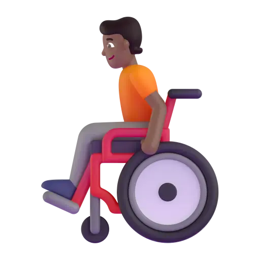 Person in Manual Wheelchair: Medium-Dark Skin Tone