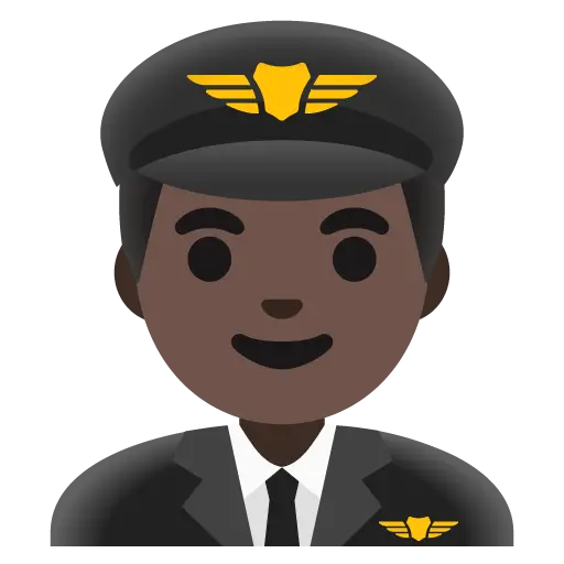 Man Pilot: Dark Skin Tone