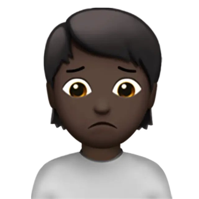 Person Frowning: Dark Skin Tone