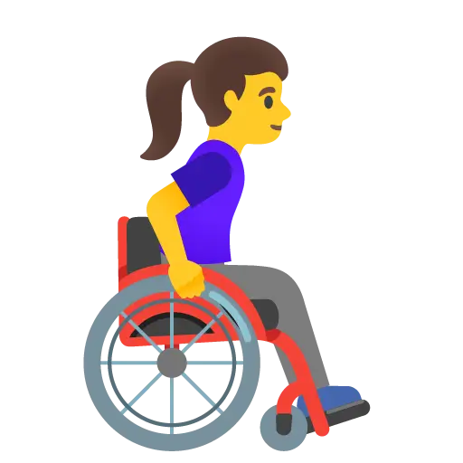 Woman in Manual Wheelchair Facing Right