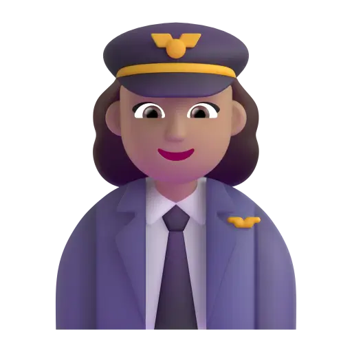 Woman Pilot: Medium Skin Tone