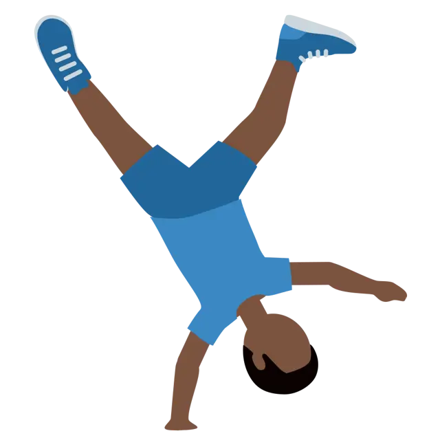 Man Cartwheeling: Dark Skin Tone