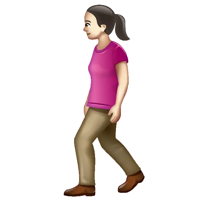 Woman Walking: Light Skin Tone