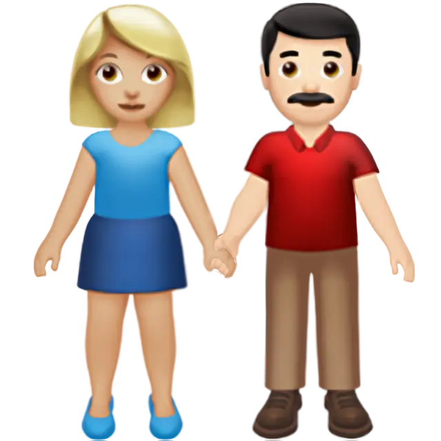 Woman And Man Holding Hands: Medium-Light Skin Tone, Light Skin Tone